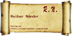 Reiber Nándor névjegykártya